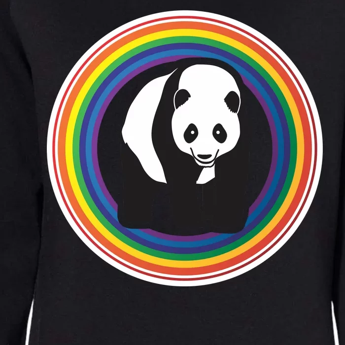 Panda Rainbow Womens California Wash Sweatshirt