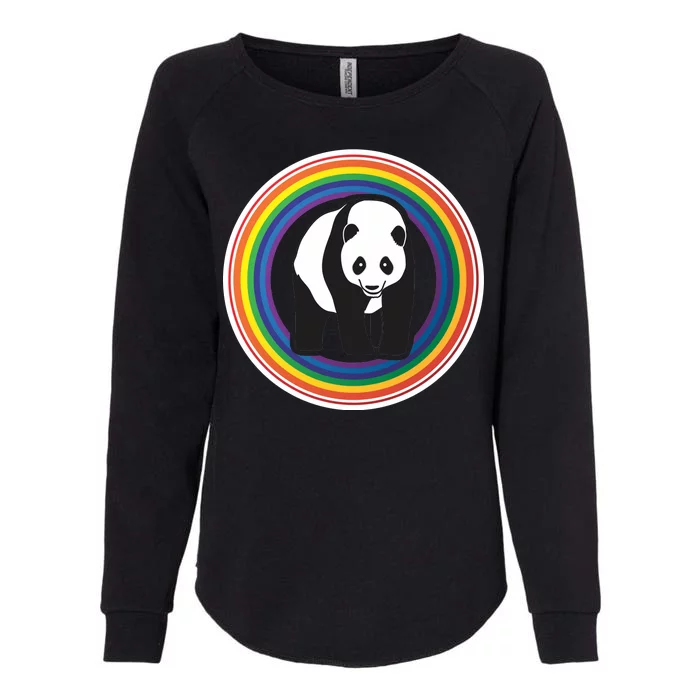 Panda Rainbow Womens California Wash Sweatshirt