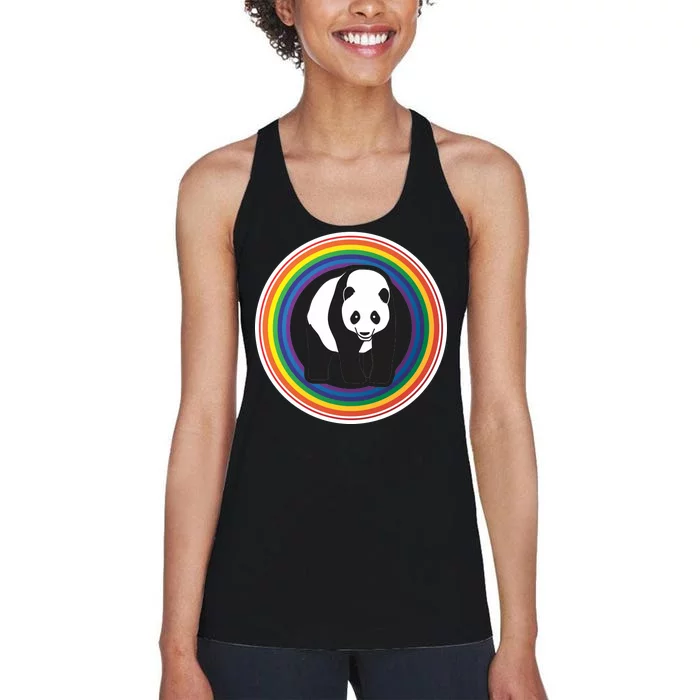 Panda Rainbow Women's Racerback Tank