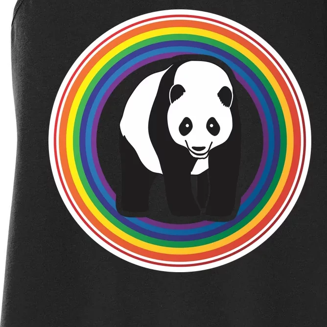 Panda Rainbow Women's Racerback Tank