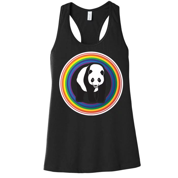 Panda Rainbow Women's Racerback Tank