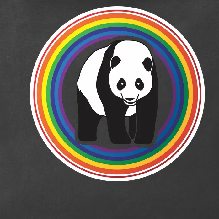 Panda Rainbow Zip Tote Bag