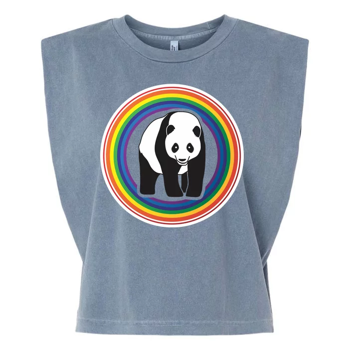 Panda Rainbow Garment-Dyed Women's Muscle Tee