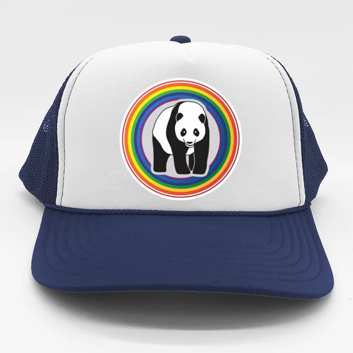 Panda Rainbow Trucker Hat