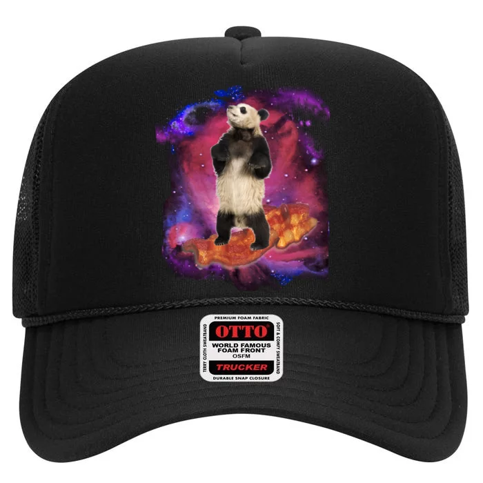 Panda Surfing Bacon In Space High Crown Mesh Trucker Hat