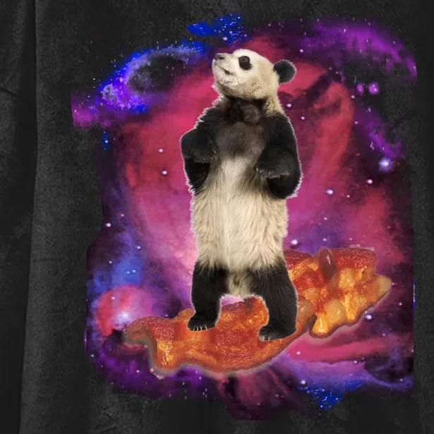 Panda Surfing Bacon In Space Hooded Wearable Blanket