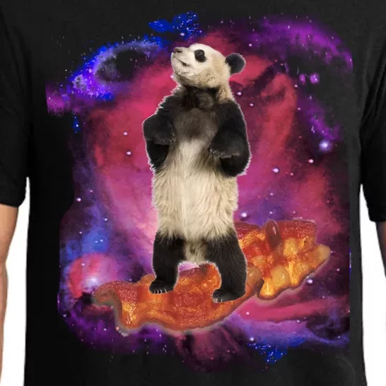 Panda Surfing Bacon In Space Pajama Set