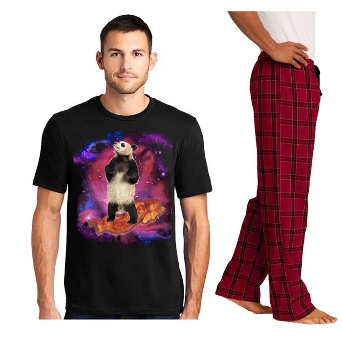 Panda Surfing Bacon In Space Pajama Set