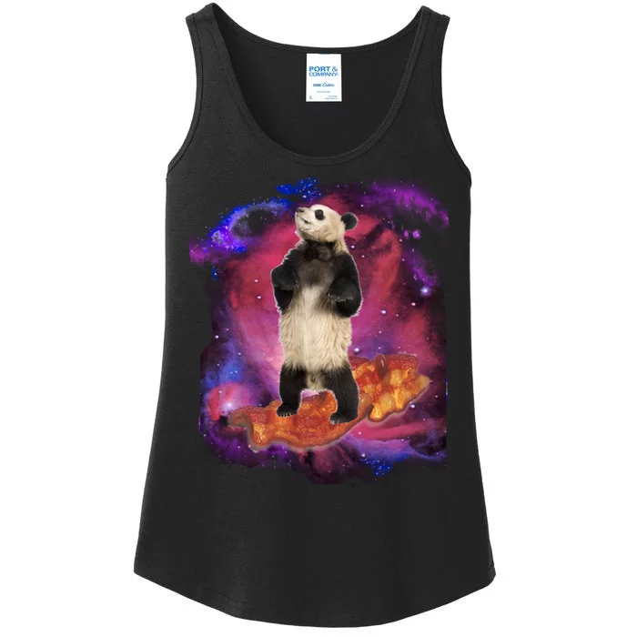 Panda Surfing Bacon In Space Ladies Essential Tank