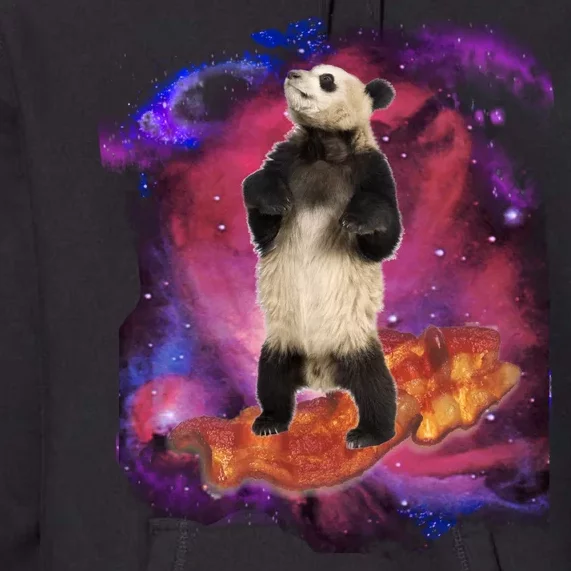 Panda Surfing Bacon In Space Premium Hoodie