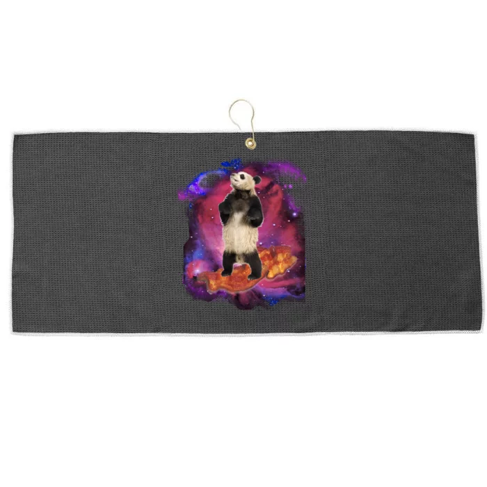 Panda Surfing Bacon In Space Large Microfiber Waffle Golf Towel