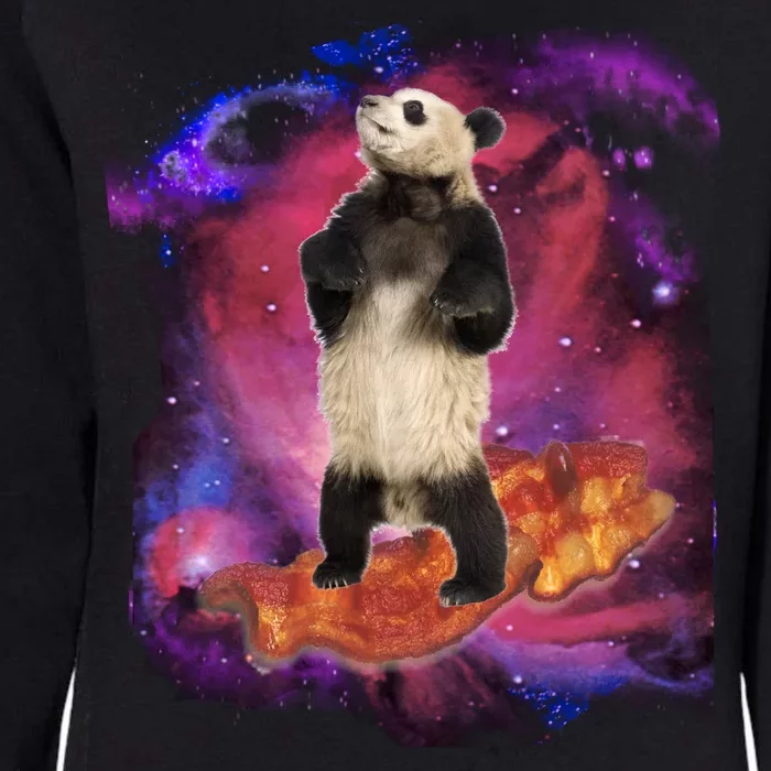 Panda Surfing Bacon In Space Womens California Wash Sweatshirt