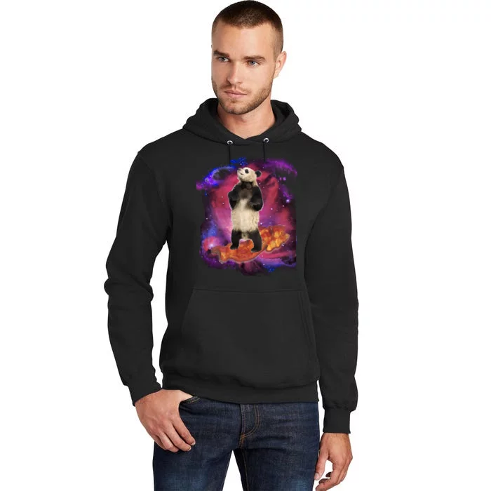 Panda Surfing Bacon In Space Tall Hoodie