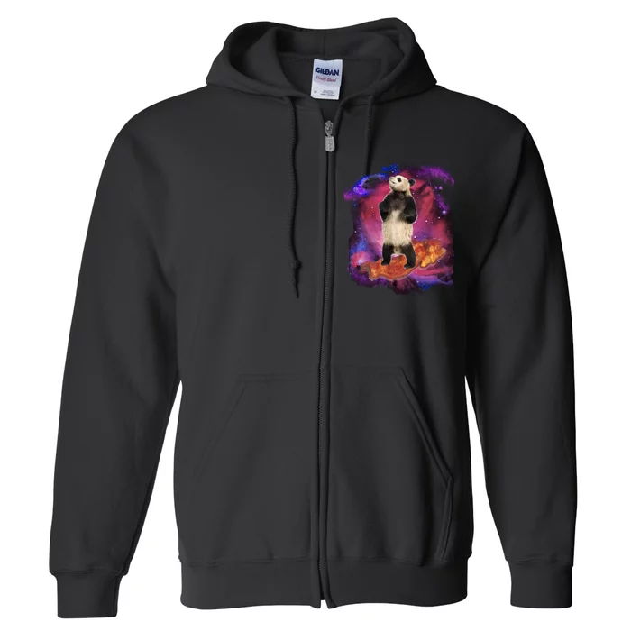 Panda Surfing Bacon In Space Full Zip Hoodie