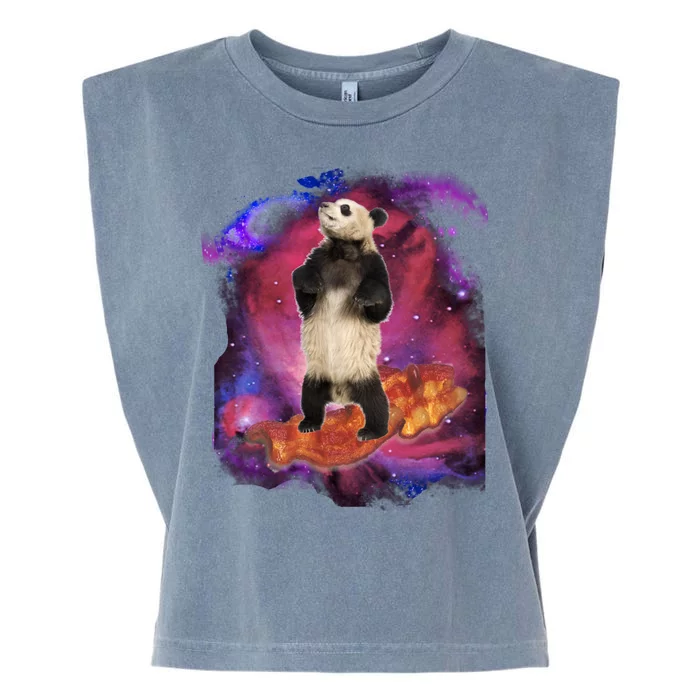 Panda Surfing Bacon In Space Garment-Dyed Women's Muscle Tee