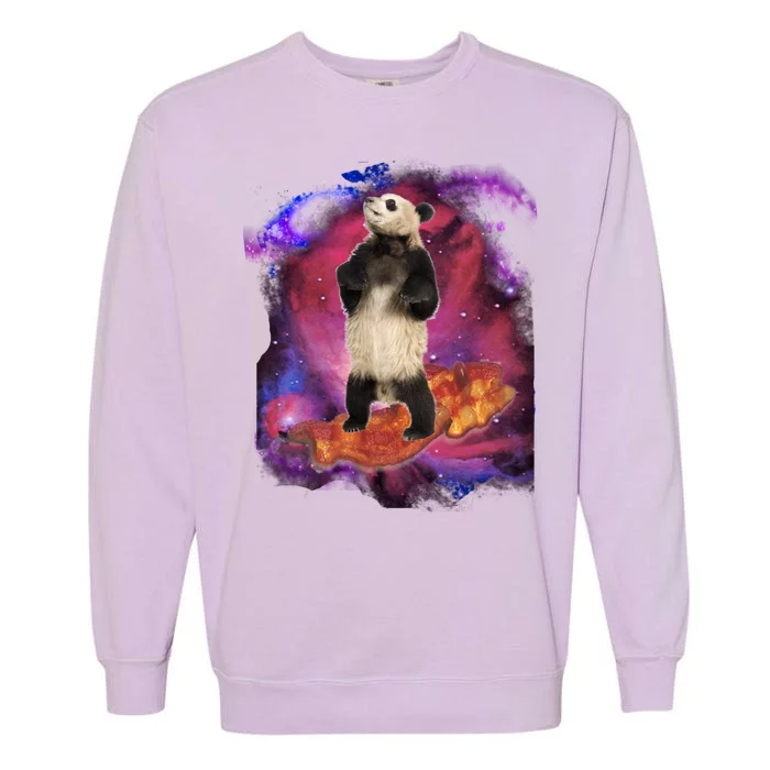 Panda Surfing Bacon In Space Garment-Dyed Sweatshirt