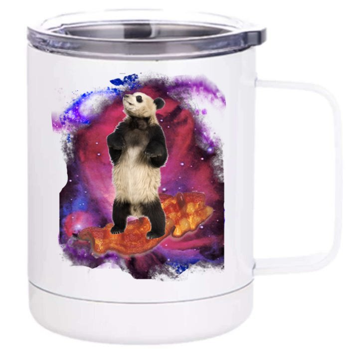 Panda Surfing Bacon In Space Front & Back 12oz Stainless Steel Tumbler Cup