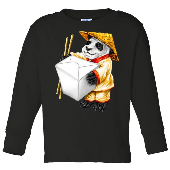 Panda Takeout Toddler Long Sleeve Shirt