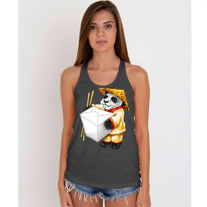 Panda Takeout Women's Knotted Racerback Tank