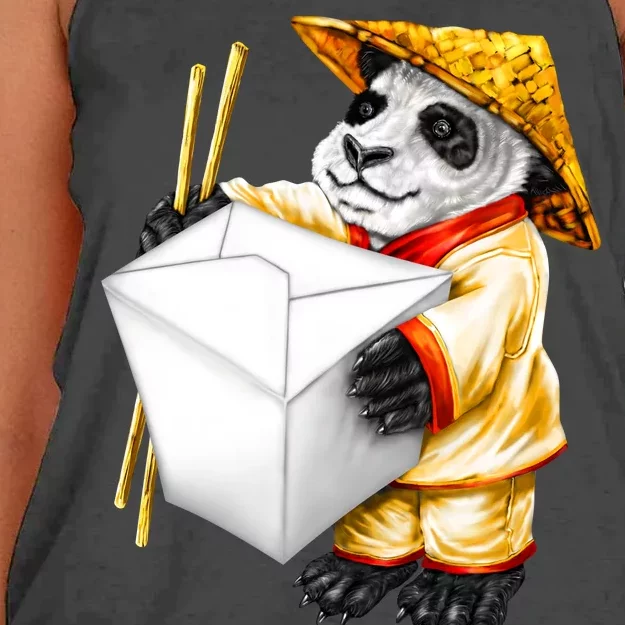 Panda Takeout Women's Knotted Racerback Tank