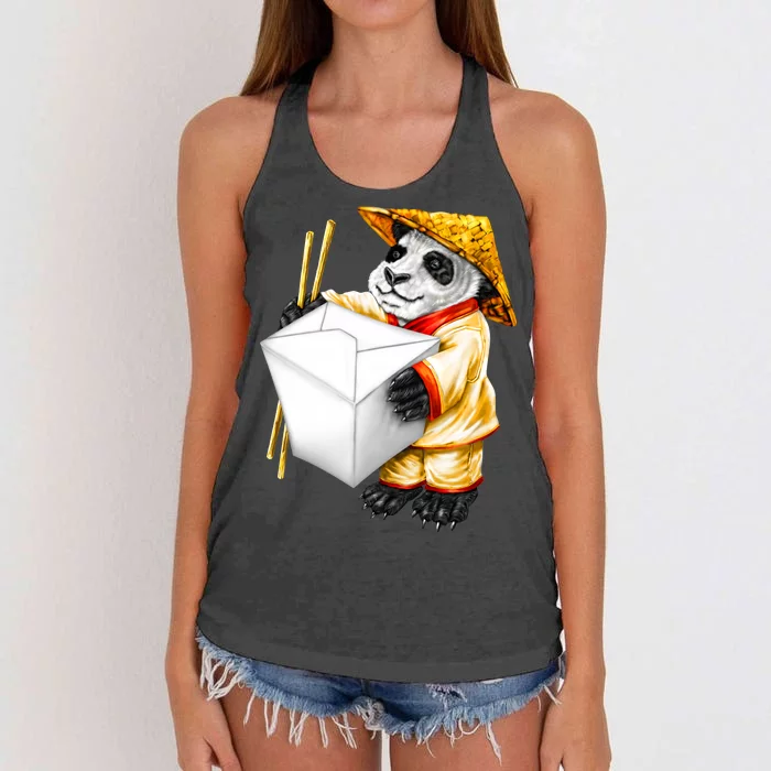 Panda Takeout Women's Knotted Racerback Tank