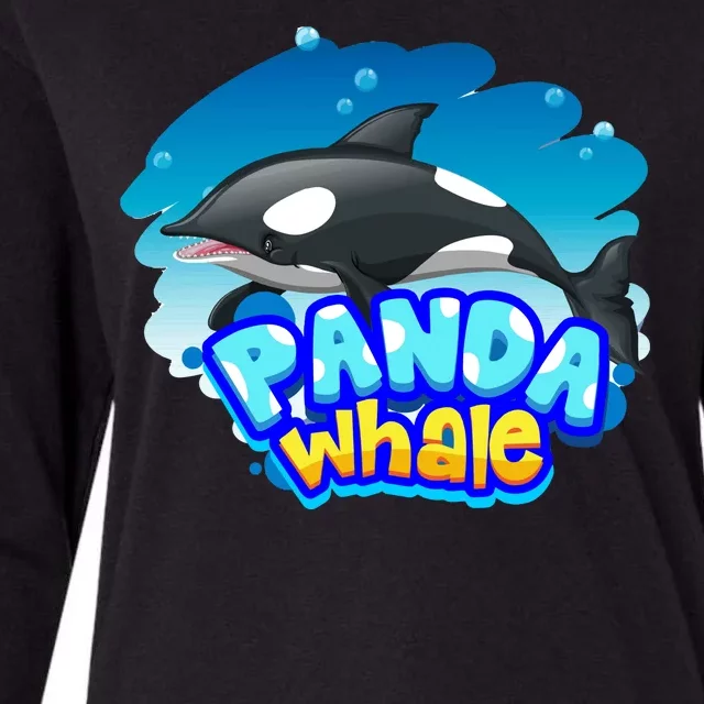 Panda Whale Womens Cotton Relaxed Long Sleeve T-Shirt