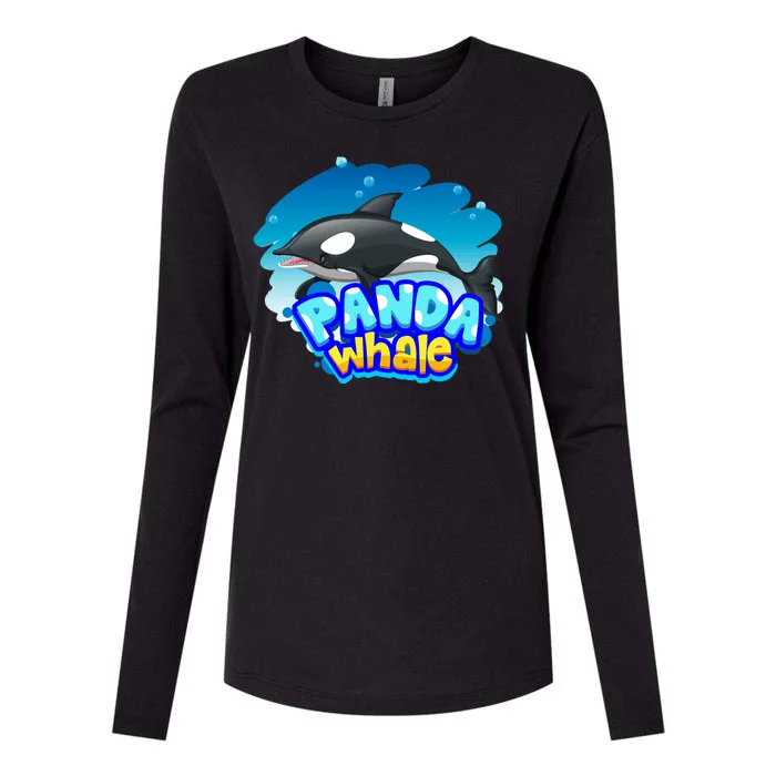 Panda Whale Womens Cotton Relaxed Long Sleeve T-Shirt