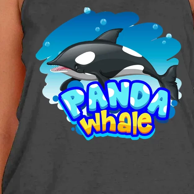 Panda Whale Women's Knotted Racerback Tank