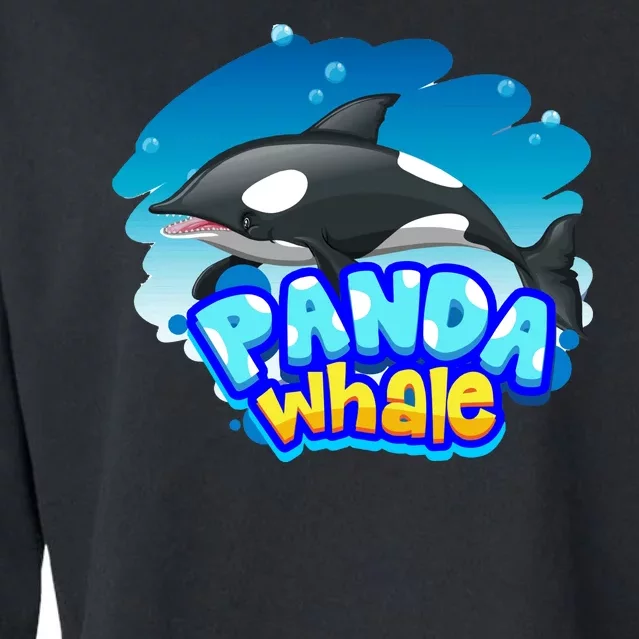 Panda Whale Cropped Pullover Crew