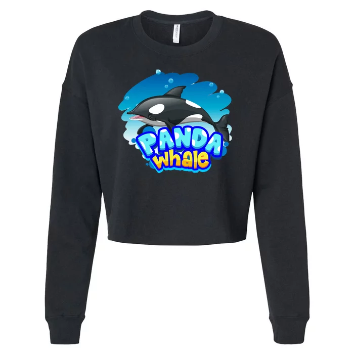 Panda Whale Cropped Pullover Crew