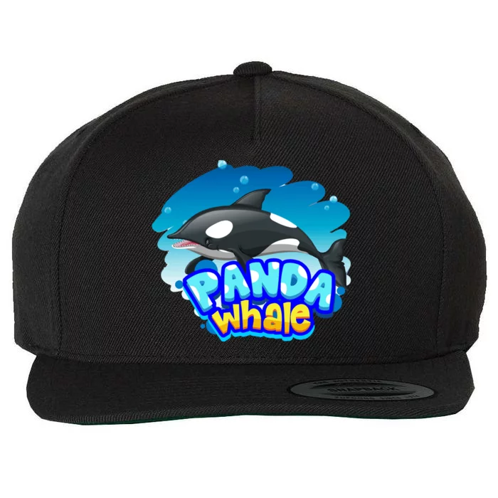 Panda Whale Wool Snapback Cap