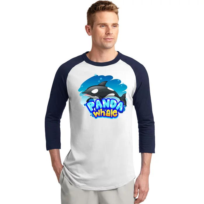 Panda Whale Baseball Sleeve Shirt