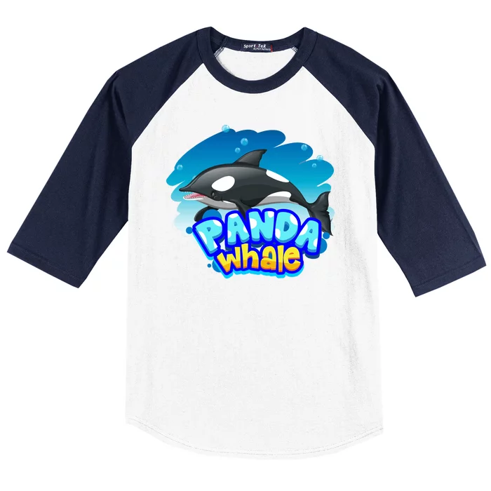 Panda Whale Baseball Sleeve Shirt