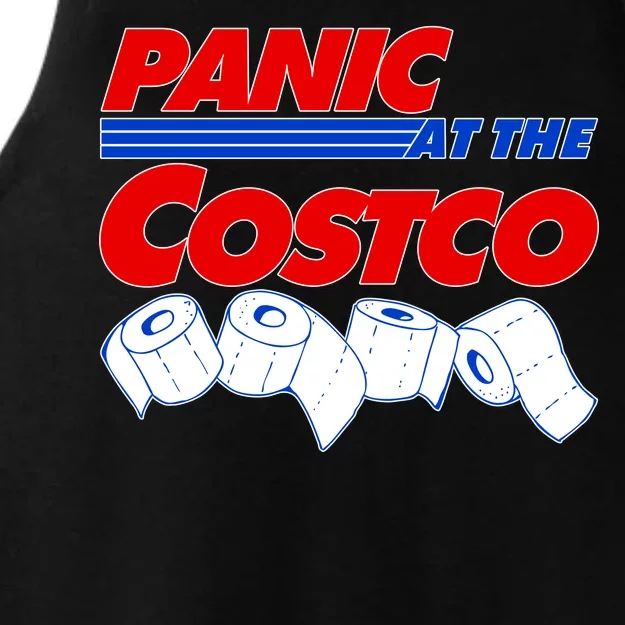 Panic At The Costco Toilet Paper Virus Pandemic Ladies Tri-Blend Wicking Tank