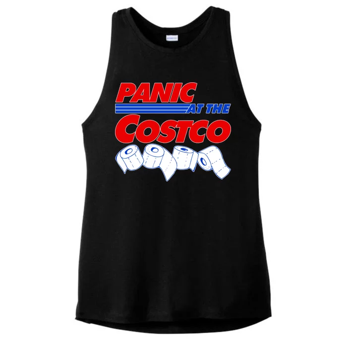 Panic At The Costco Toilet Paper Virus Pandemic Ladies Tri-Blend Wicking Tank