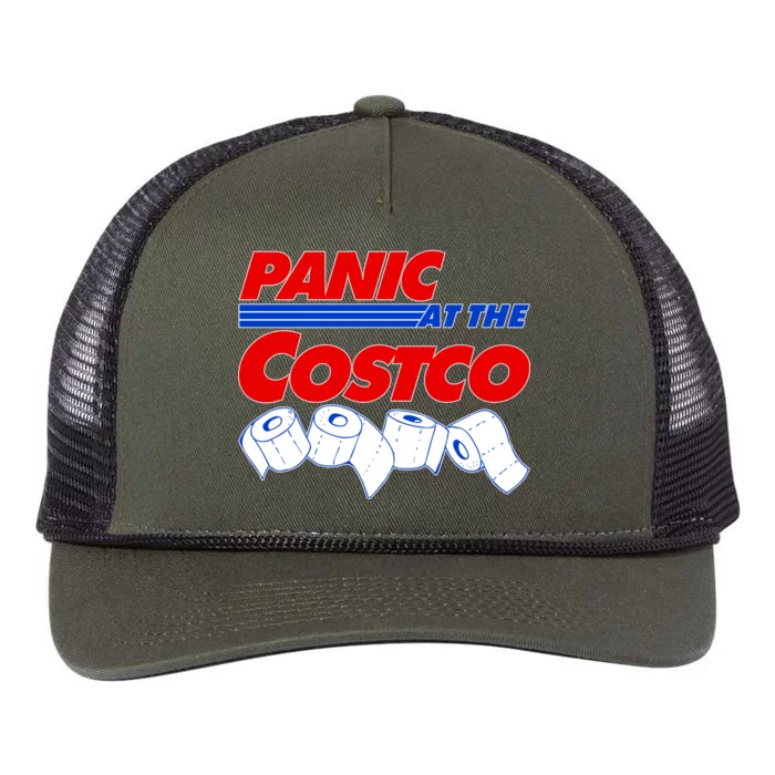 Panic At The Costco Toilet Paper Virus Pandemic Retro Rope Trucker Hat Cap