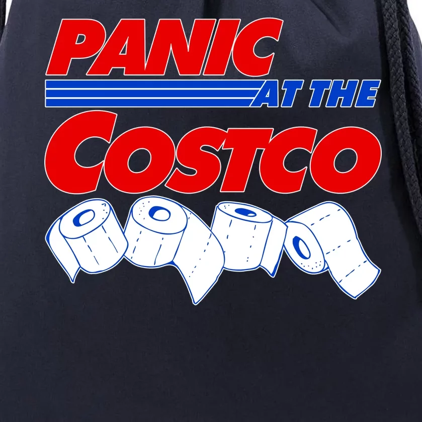 Panic At The Costco Toilet Paper Virus Pandemic Drawstring Bag