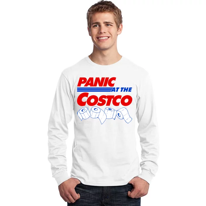 Panic At The Costco Toilet Paper Virus Pandemic Tall Long Sleeve T-Shirt