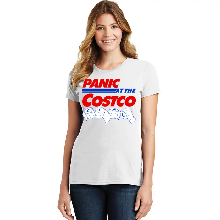 Panic At The Costco Toilet Paper Virus Pandemic Women's T-Shirt