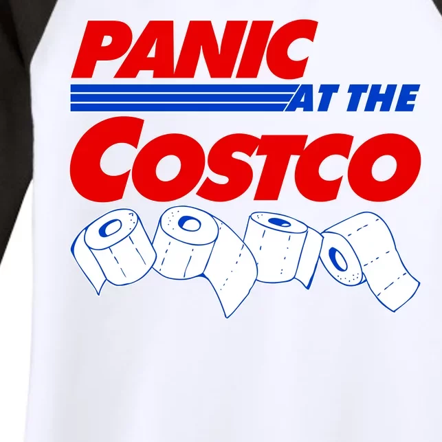 Panic At The Costco Toilet Paper Virus Pandemic Women's Tri-Blend 3/4-Sleeve Raglan Shirt