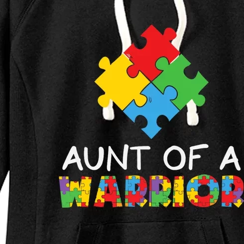 Proud Aunt Of A Warrior Autism Awareness, Wo Auntie Gift Women's Fleece Hoodie