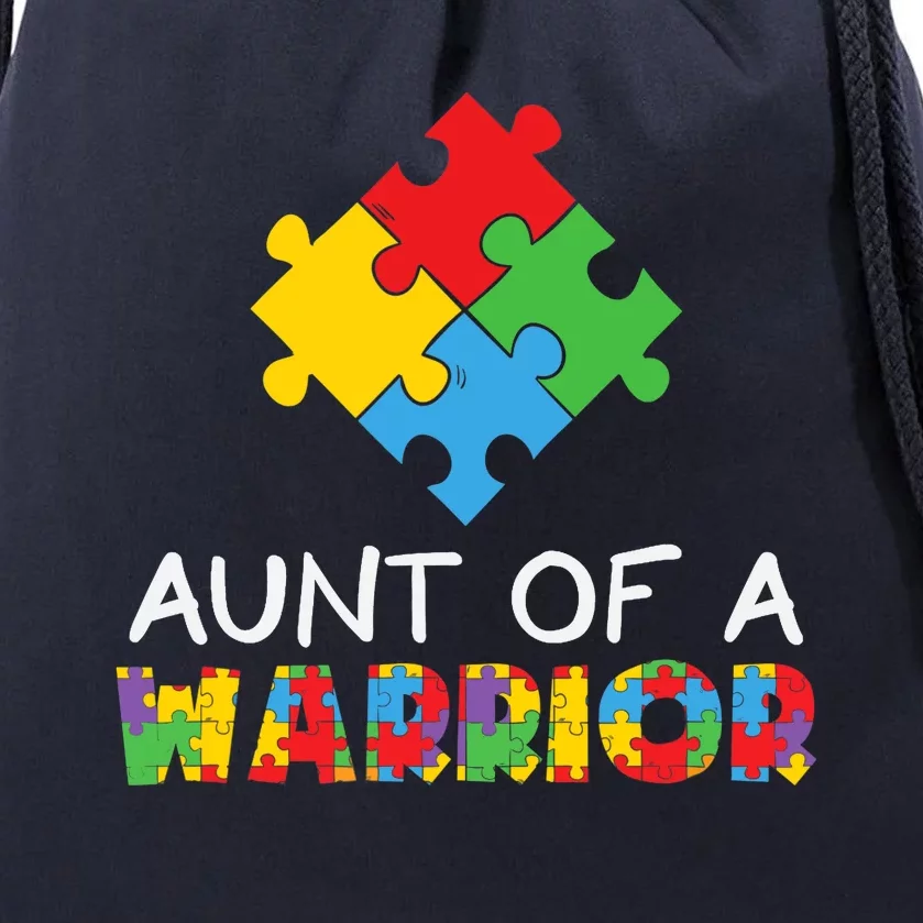 Proud Aunt Of A Warrior Autism Awareness, Wo Auntie Gift Drawstring Bag