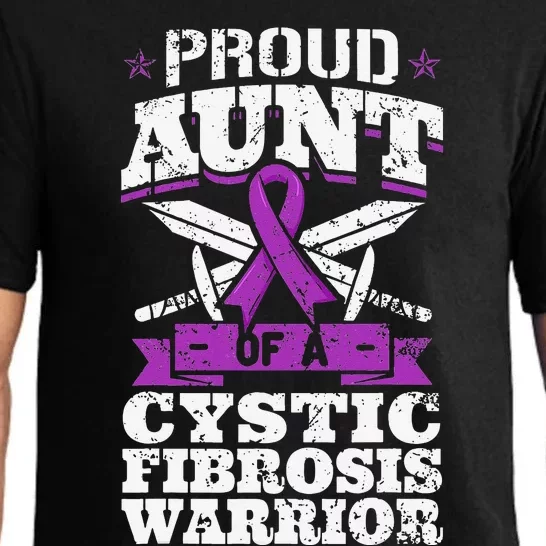 Proud Aunt Of A Cystic Fibrosis Warrior Awareness Ribbon Pajama Set