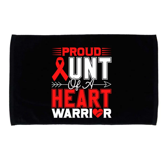 Proud Aunt Of A Heart Warrior Heart Disease Awareness Month Gift Microfiber Hand Towel