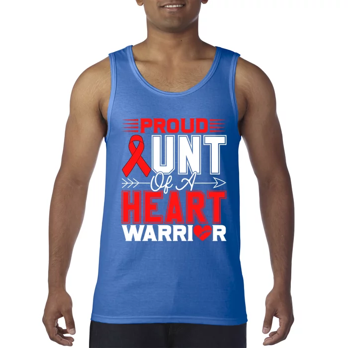 Proud Aunt Of A Heart Warrior Heart Disease Awareness Month Gift Tank Top