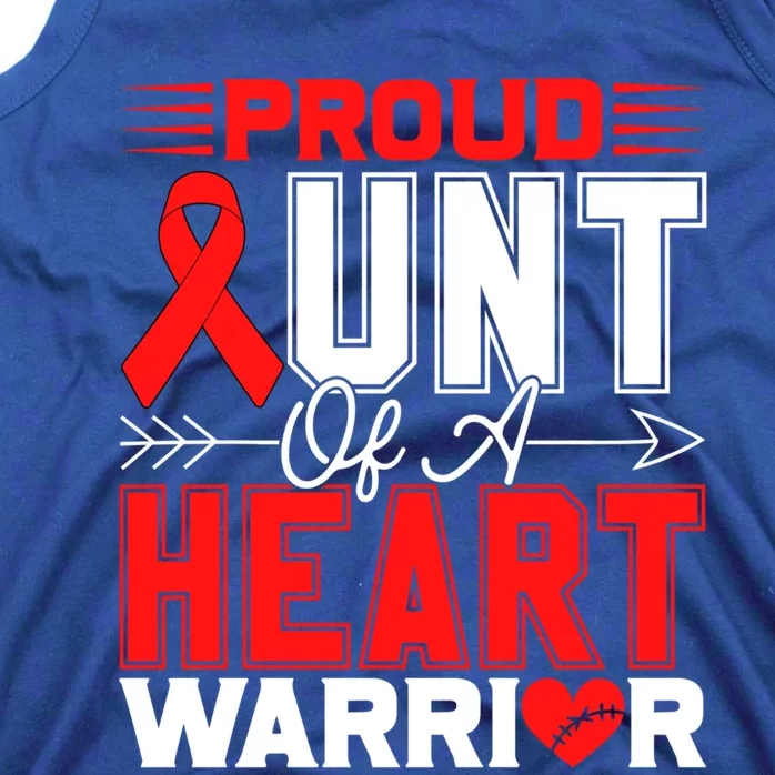 Proud Aunt Of A Heart Warrior Heart Disease Awareness Month Gift Tank Top