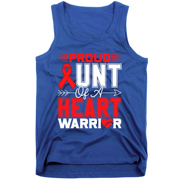 Proud Aunt Of A Heart Warrior Heart Disease Awareness Month Gift Tank Top