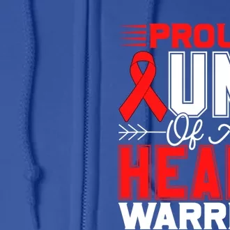 Proud Aunt Of A Heart Warrior Heart Disease Awareness Month Gift Full Zip Hoodie