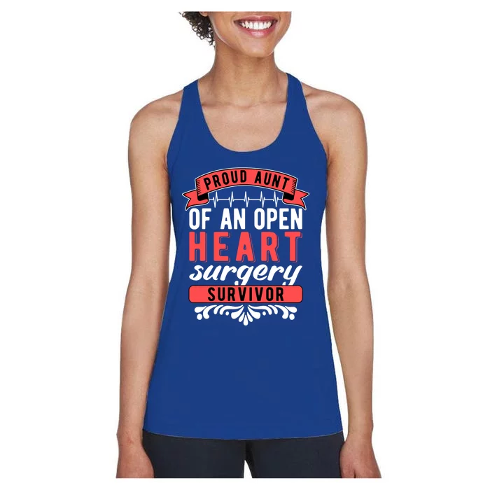 Proud Aunt Of An Open Heart Surgery Survivor Gift Women's Racerback Tank