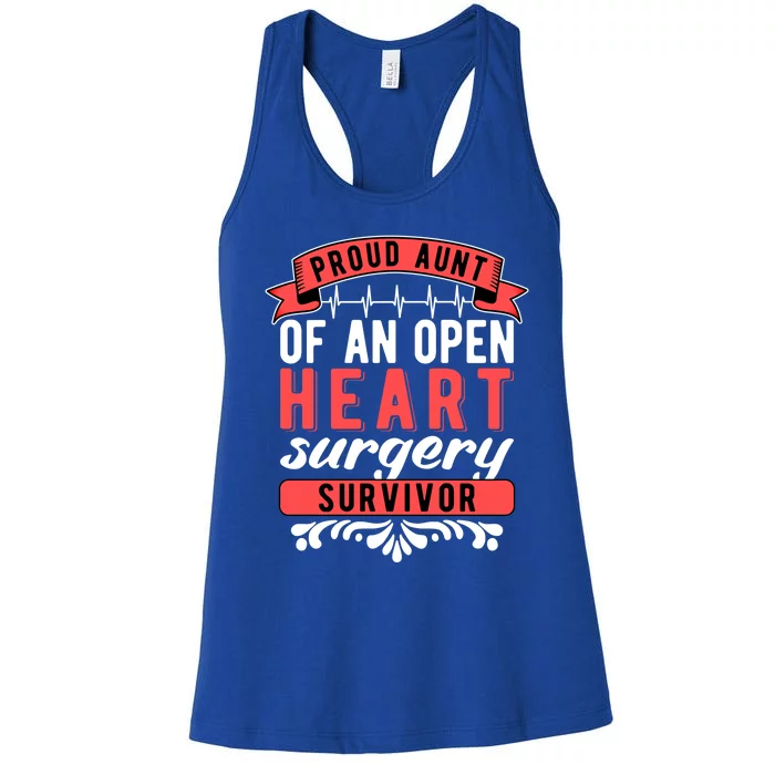 Proud Aunt Of An Open Heart Surgery Survivor Gift Women's Racerback Tank